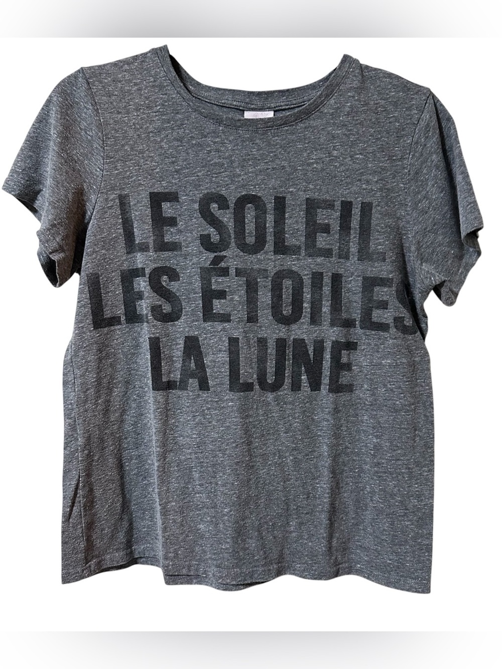 Cinq à Sept French Graphic Tee Gray Sun Stars Moon XS